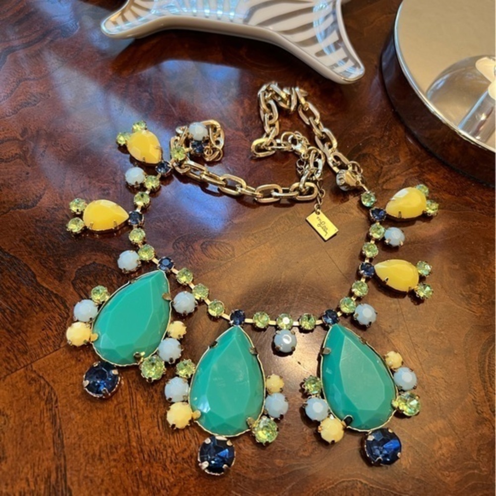 Lilly Pulitzer Spring Fling Shorely Blue Statement Necklace